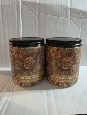 BATH AND BODY WORKS WELCOME HOME SINGLE WICK CANDLES X2